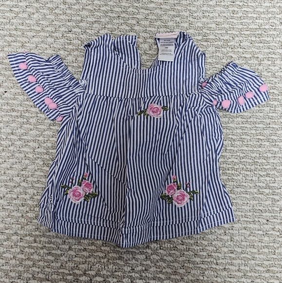 Girls striped floral shirt - Picture 1 of 4